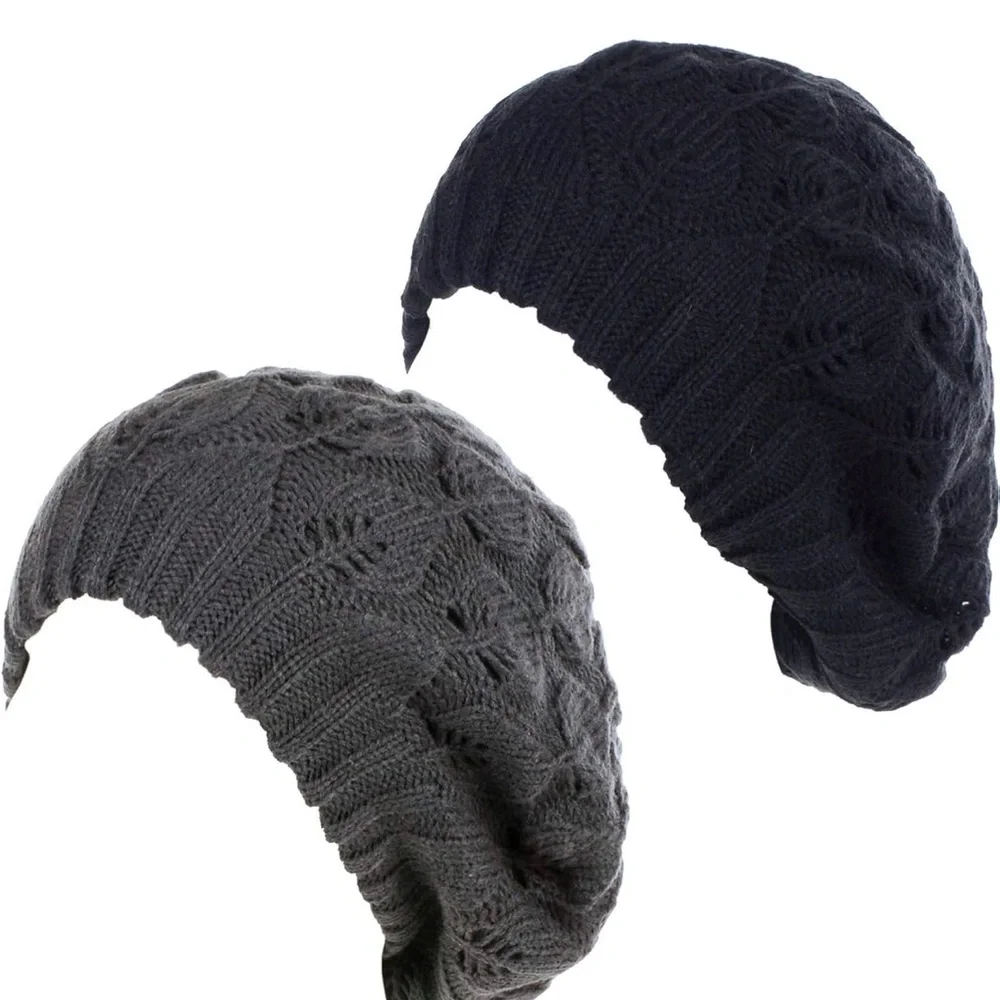 Gray Knit Beret - Picture 1 of 4